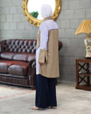 Contrast Panel Poplin Shirt – Beige