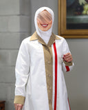 Contrast Trim Poplin Shirt – White Beige