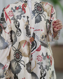 Printed Cotton Shirt – Beige
