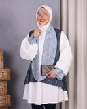 Layered Vest Poplin Shirt – White & Blue
