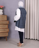 Layered Vest Poplin Shirt – White & Blue