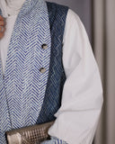 Layered Vest Poplin Shirt – White & Blue