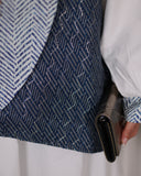 Layered Vest Poplin Shirt – White & Blue