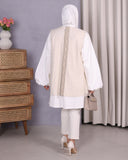 Patchwork Vest Turkish Linen Poplin Shirt – Beige & Blue