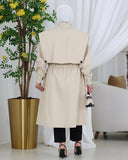 Oversized Utility Parachute Trench Coat – Beige