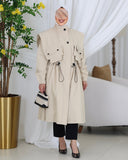 Oversized Utility Parachute Trench Coat – Beige