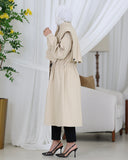 Oversized Utility Parachute Trench Coat – Beige