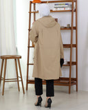Hooded Utility Parachute Trench Coat – Beige