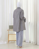 Two-Tone Linen Set – Grey & Light Blue
