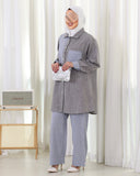Two-Tone Linen Set – Grey & Light Blue