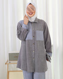 Two-Tone Linen Set – Grey & Light Blue