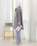 Two-Tone Linen Set – Grey & Light Blue