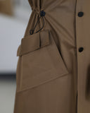 Double-Breasted Parachute Trench Coat – Brown