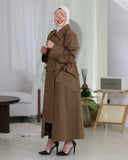 Double-Breasted Parachute Trench Coat – Brown