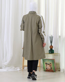 Sporty Zip-Up Parachute Trench Coat – Olive