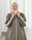 Sporty Zip-Up Parachute Trench Coat – Olive