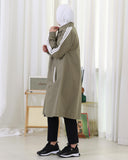 Sporty Zip-Up Parachute Trench Coat – Olive