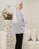 Layered Balloon Poplin Shirt – White & Blue