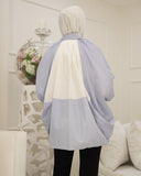 Layered Balloon Poplin Shirt – White & Blue