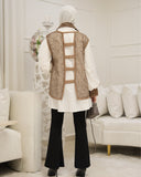 Sequin Vest Layered Poplin Shirt – White & Gold