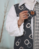 Contrast Panel Turkish Linen & Poplin Shirt – Grey