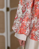 Viscose Cotton Zip Shirt – Beige & Coral