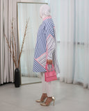 Contrast Striped Poplin Shirt – Blue Pink
