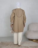 Pleated Detail Cotton Shirt – Beige
