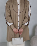 Pleated Detail Cotton Shirt – Beige