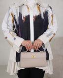 Abstract Viscose Cotton Zip Shirt – Beige & Black