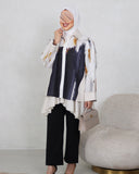 Abstract Viscose Cotton Zip Shirt – Beige & Black