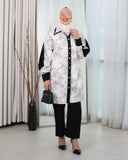 Floral Contrast Cotton Shirt – Black & White