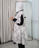 Floral Contrast Cotton Shirt – Black & White